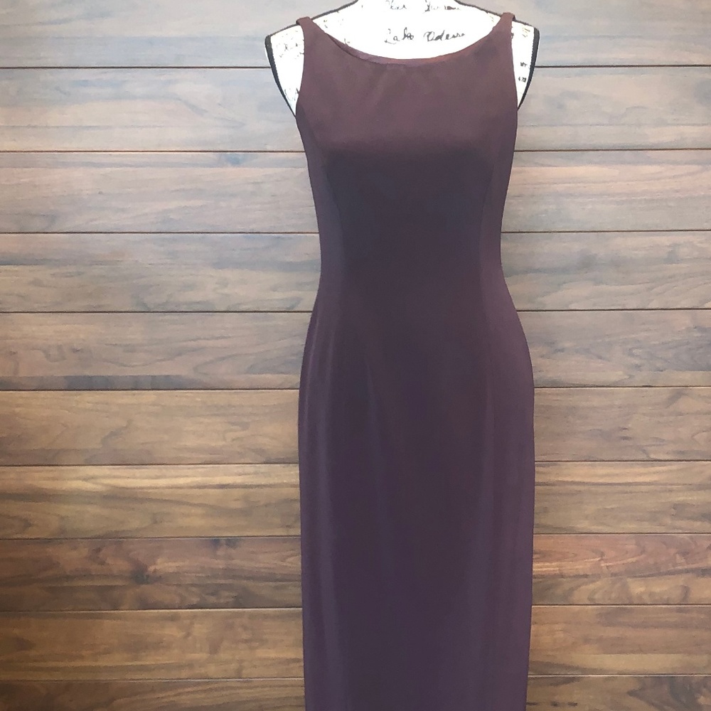 Sleeveless Floor Length Dress with Drape Back